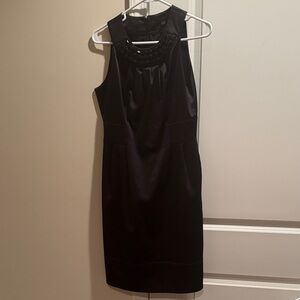 Black satin semi formal dress